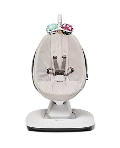 4moms MamaRoo Multi-Motion Baby Swing Grey 2025 | Bluetooth 5 Motions App Control Newborn to 25 lbs - Pun & Naya