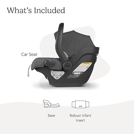 UPPAbaby Mesa V2 Infant Car Seat Greyson (Charcoal Mélange) + Base & Infant Insert | SmartSecure Easy Install - Pun & Naya