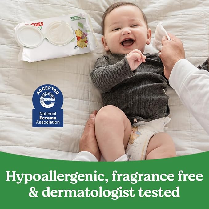 Huggies Natural Care Sensitive Baby Wipes Unscented Hypoallergenic 99% Water 12 Flip-Top Packs 768 Count