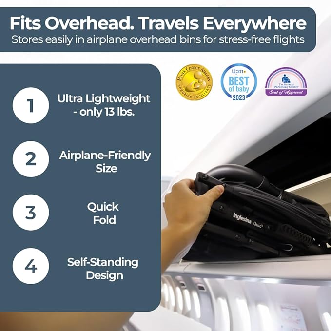 Inglesina Quid Stroller Alpaca Beige Compact One-Second Fold Cabin Approved Lightweight 3m-22kg