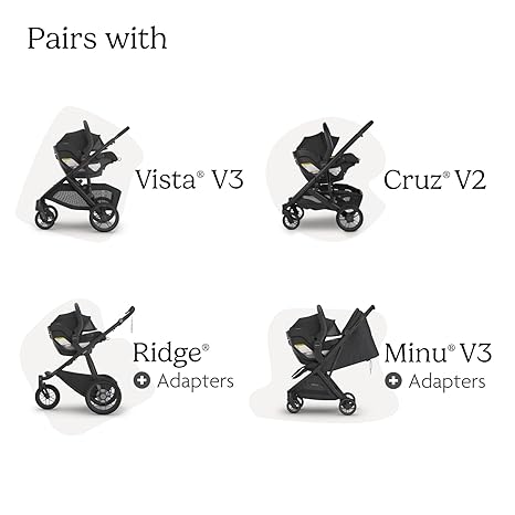 UPPAbaby Mesa V3 Infant Car Seat Greyson 2025 + Base & Infant Insert | SmartSecure Easy Install - Pun & Naya