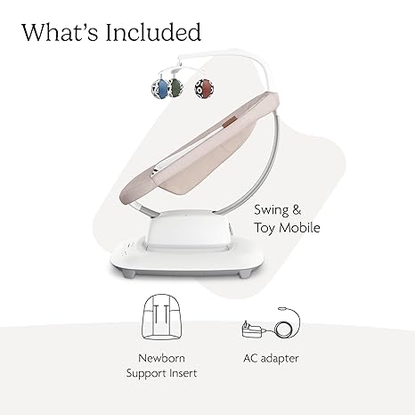 UPPAbaby MamaRoo Smart Swing Charlie Sand Mélange 2025 | MotionSync Auto-Soothe Bluetooth App - Pun & Naya