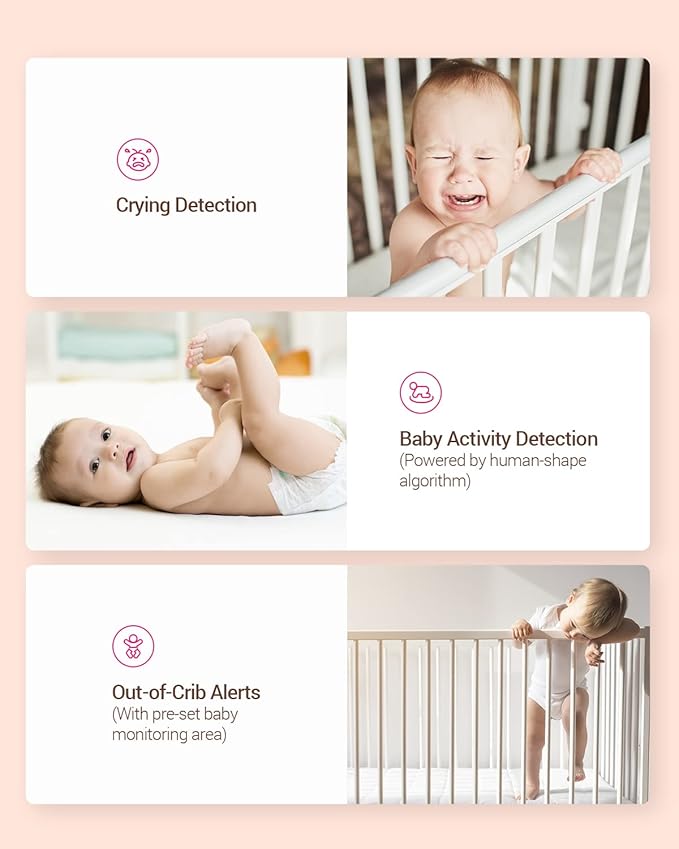 EZVIZ BM1 Baby Monitor Blue 1080P No Red Light Night Vision Cry Detection 270-Day Battery Wire-Free