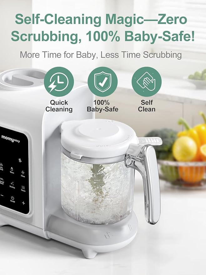 MOMYEASY Baby Food Maker | One-Step Auto Steam Blend Self-Cleaning Touch Panel BPA-Free - Pun & Naya