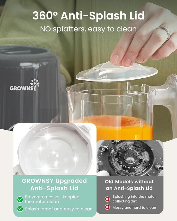 GROWNSY Baby Food Maker Dark Grey | One-Step Steamer Blender Sterilizer Auto Clean - Pun & Naya