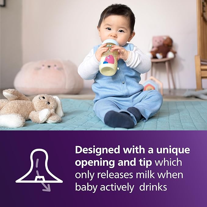 Philips Avent PPSU Natural Baby Bottles 9oz 2-Pack Flow 3 Nipple with Decoration SCY943/02