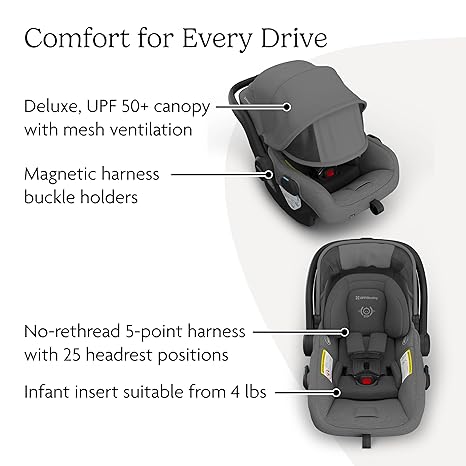 UPPAbaby Mesa V3 Infant Car Seat Greyson 2025 + Base & Infant Insert | SmartSecure Easy Install - Pun & Naya