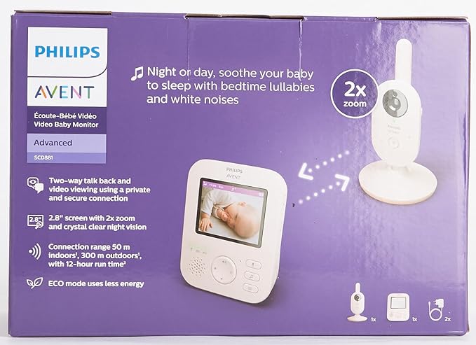 Philips AVENT SCD881/26 — Secure Non-WiFi Baby Monitor with 2.8" Display & Night Vision