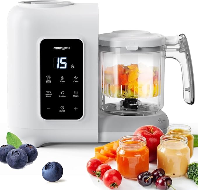 MOMYEASY Baby Food Maker | One-Step Auto Steam Blend Self-Cleaning Touch Panel BPA-Free - Pun & Naya
