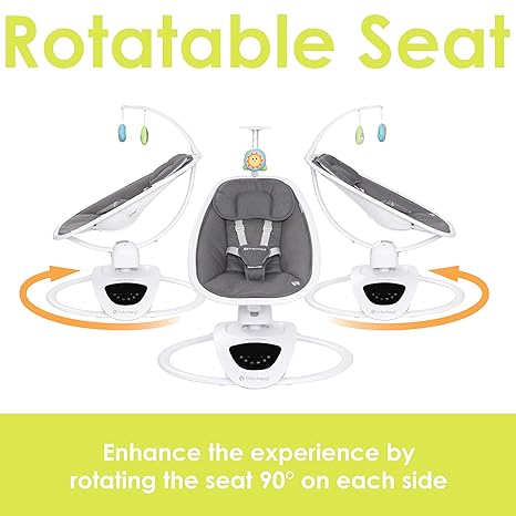 Baby Trend NuMotion Infinity Swing Dash Tan | 360° Rotating Seat 8 Motions Bluetooth Remote 2025 - Pun & Naya