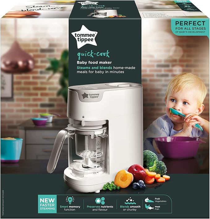 Tommee Tippee Quick-Cook Baby Food Maker – Steam & Blend in Minutes (500 ml Jug)