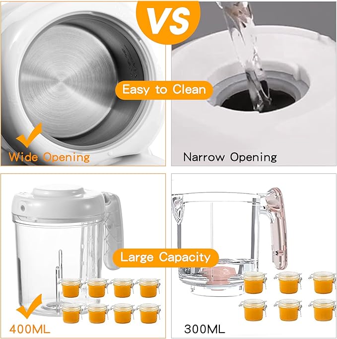 4-in-1 Baby Food Maker – Steamer, Blender, Reheat & Warm | Dishwashable & White