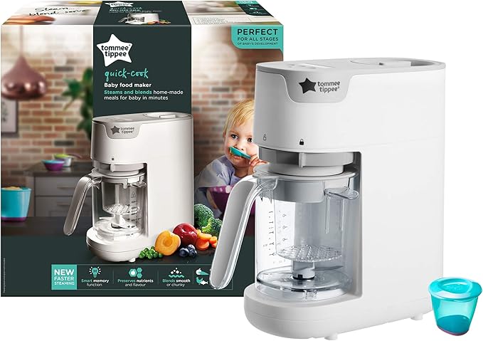 Tommee Tippee Quick-Cook Baby Food Maker – Steam & Blend in Minutes (500 ml Jug)