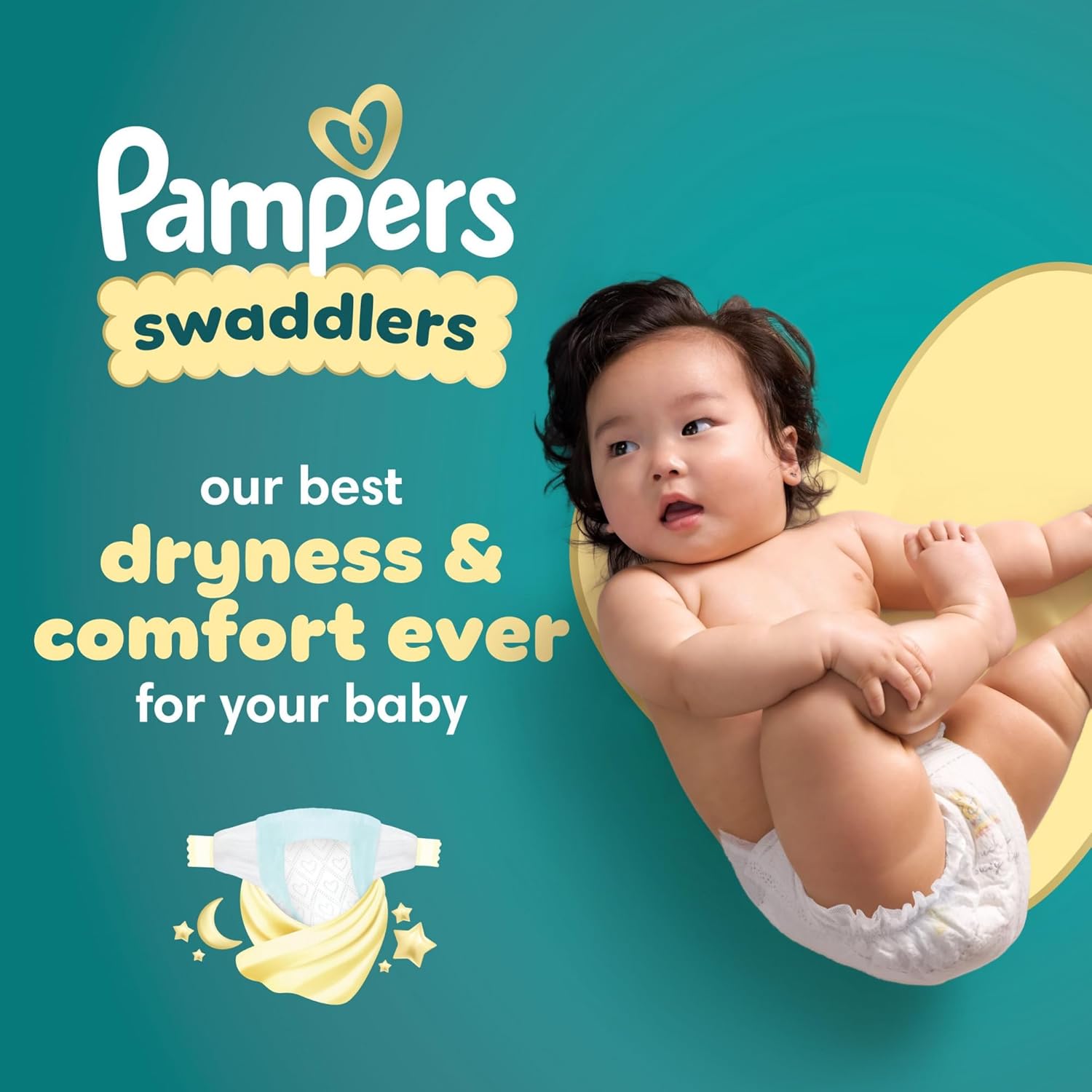Pampers Swaddlers Size 1 Diapers (8–14 lbs), 198 Count — Soft, Absorbent & Skin-Safe | Pun & Naya
