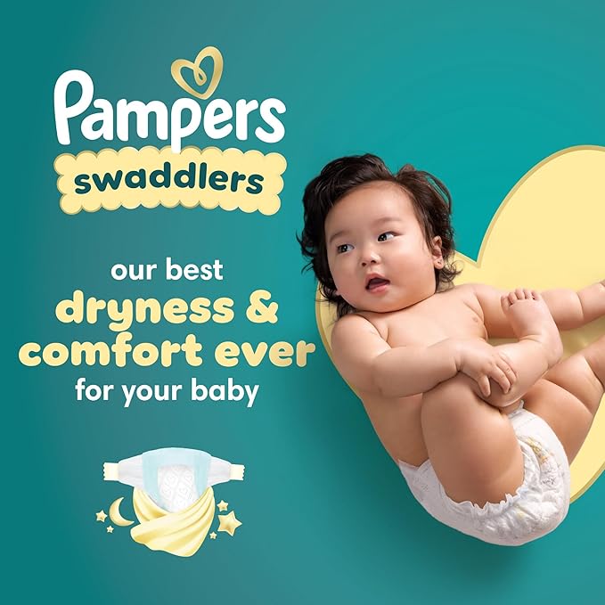 Pampers Swaddlers Size 6 Diapers 50 Count Wetness Indicator Extra Absorb Channels Leakproof Overnight