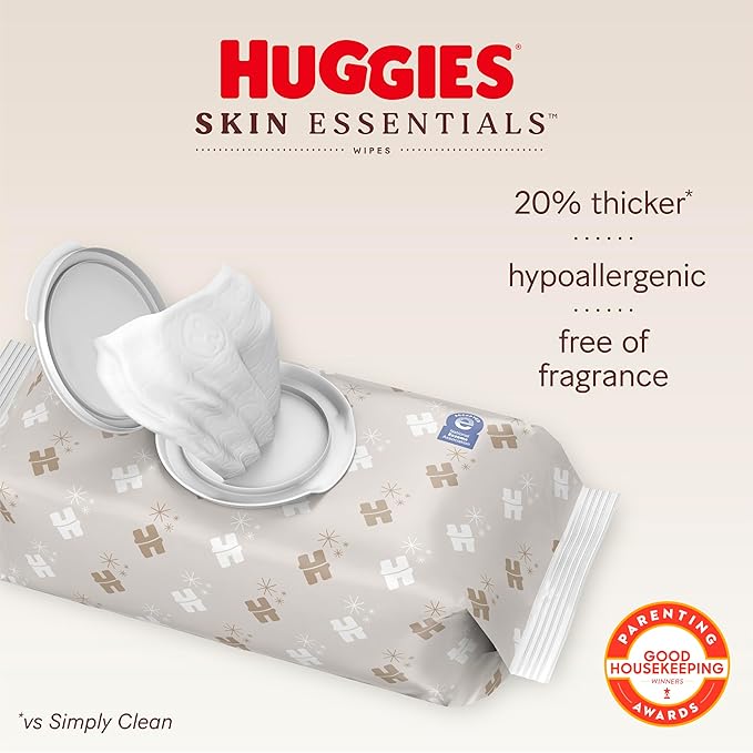 Huggies Skin Essentials Baby Wipes 99% Water Hypoallergenic 15 Flip-Top Packs 840 Count
