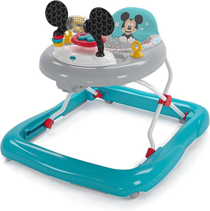 Bright Starts Mickey Mouse Tiny Trek Walker – Original Bestie | 2-in-1 Adjustable Walker for Babies 6 Months+