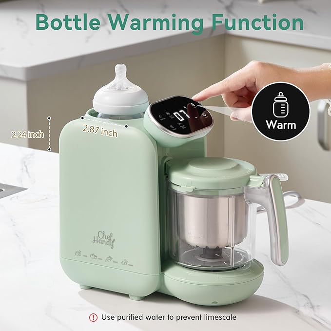 Chefhandy 5-in-1 Baby Food Maker – Steamer, Blender, Bottle Warmer & Auto-Cook (Green)