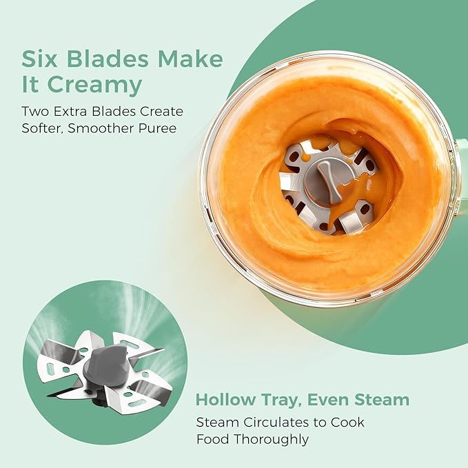 Momcozy AutoMeal Baby Food Maker Dark Grey | One-Step Auto Steam & Blend 15oz Large Cup Self-Cleaning - Pun & Naya