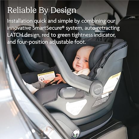 UPPAbaby Mesa V3 Infant Car Seat Greyson 2025 + Base & Infant Insert | SmartSecure Easy Install - Pun & Naya