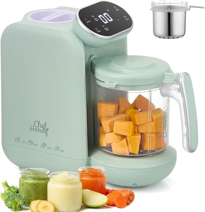 Chefhandy 5-in-1 Baby Food Maker – Steamer, Blender, Bottle Warmer & Auto-Cook (Green)