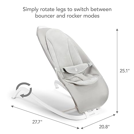 Munchkin Electric Baby Bouncer & Rocker Grey | Automatic Bounce Digital Touch Display 3 Recline - Pun & Naya