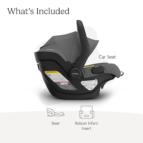 UPPAbaby Mesa V3 Infant Car Seat Greyson 2025 + Base & Infant Insert | SmartSecure Easy Install - Pun & Naya
