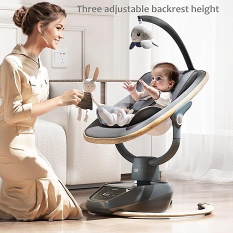 Trimigo 2-in-1 Electric Baby Swing | 180° Adjustable 3D Motion 5 Modes 4 Speeds Remote Convertible Toddler - Pun & Naya