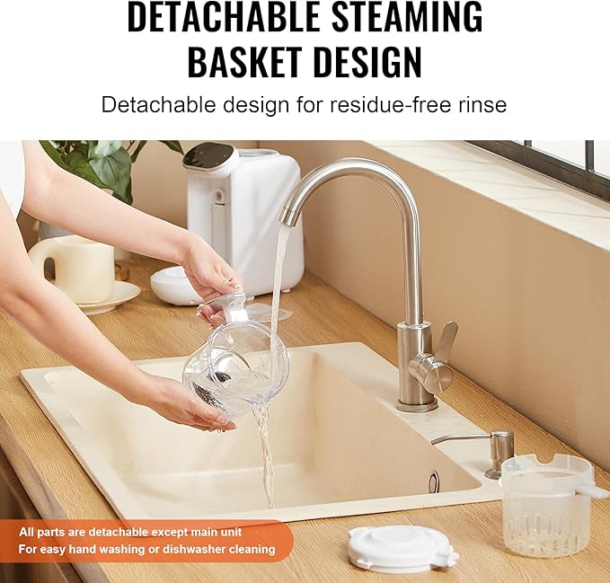 VEVOR Baby Food Maker Dark Grey 430W | 750ml Tritan Bowl Stainless Steel Blades Self-Cleaning Steamer Blender - Pun & Naya