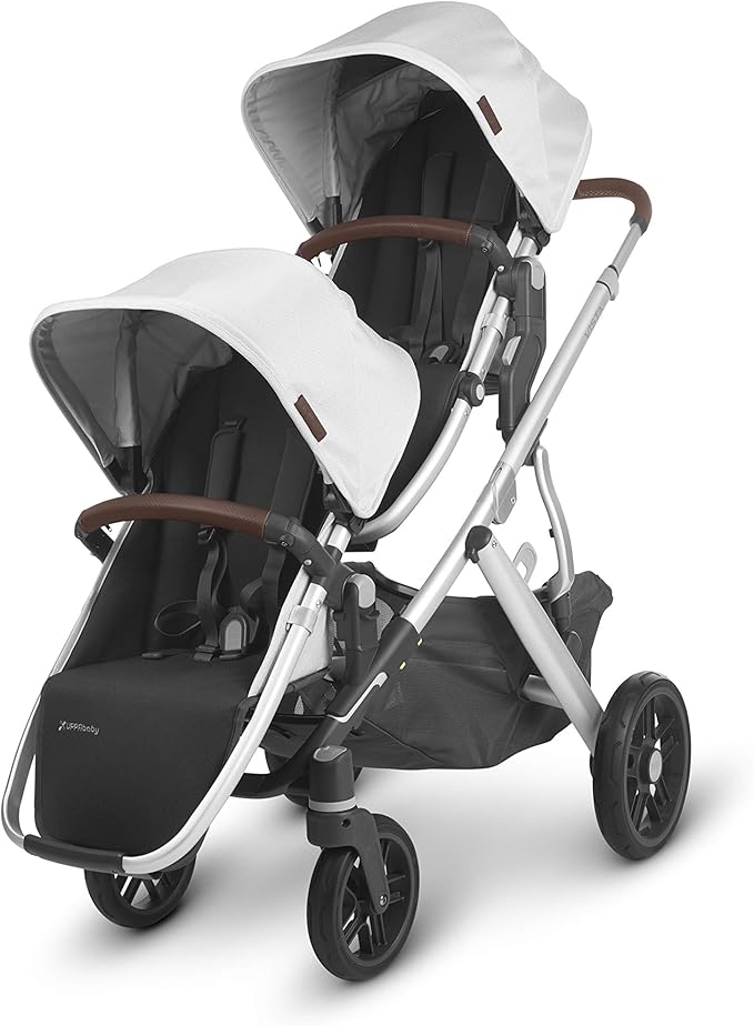 UPPAbaby RumbleSeat V2 Bryce White Marl Silver Chestnut Leather for VISTA CRUZ V2 V3
