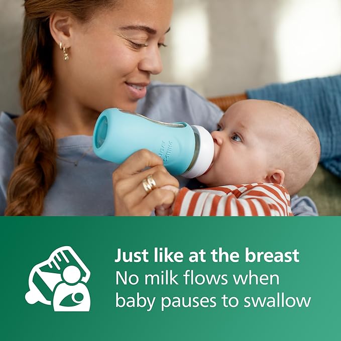 Philips Avent Natural Glass Bottle Baby Gift Set SCD858/01 3 Bottles + Soother + Brush Premium Newborn Starter