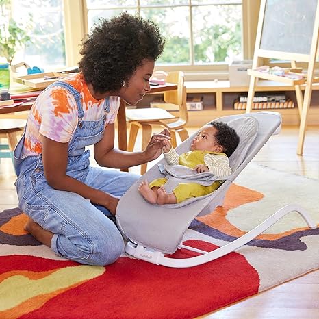 Munchkin Electric Baby Bouncer & Rocker Grey | Automatic Bounce Digital Touch Display 3 Recline - Pun & Naya