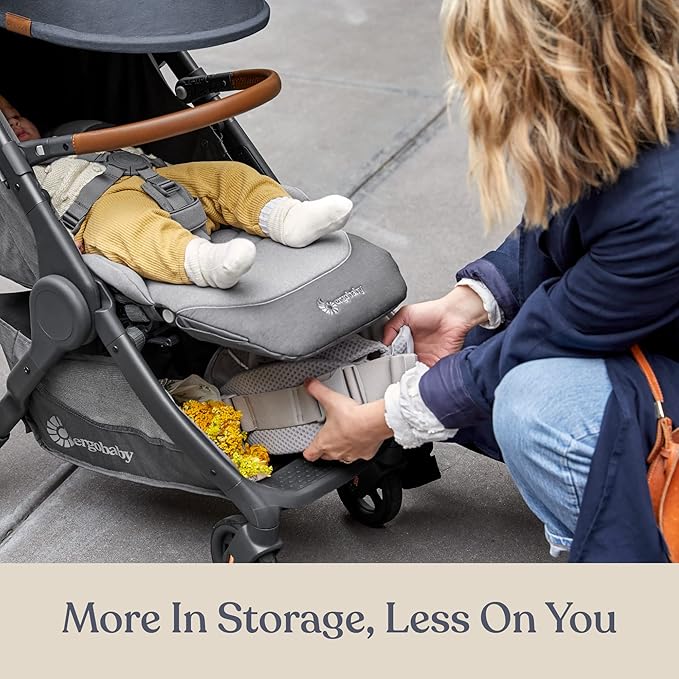 Ergobaby Metro+ Deluxe Stroller Empire State Green Compact Fold Overhead Cabin Car Seat Compatible 50lbs