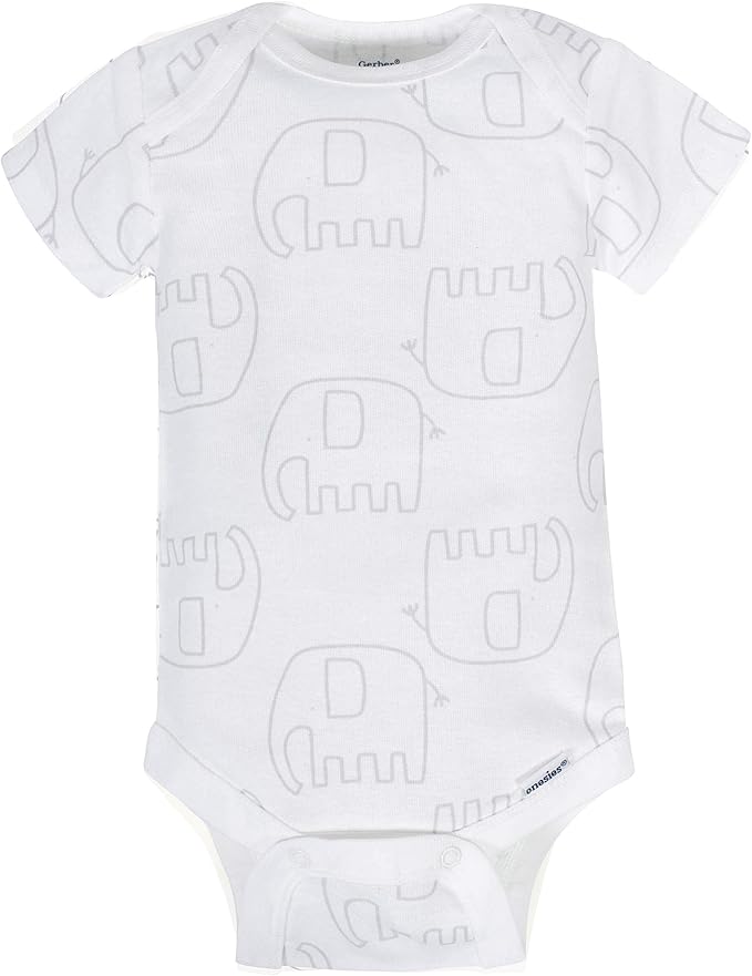 Gerber Unisex-Baby 8-Pack Short Sleeve Onesies® – Soft Cotton Essential Bodysuits for Newborns