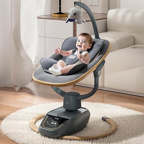 Trimigo 2-in-1 Electric Baby Swing | 180° Adjustable 3D Motion 5 Modes 4 Speeds Remote Convertible Toddler - Pun & Naya