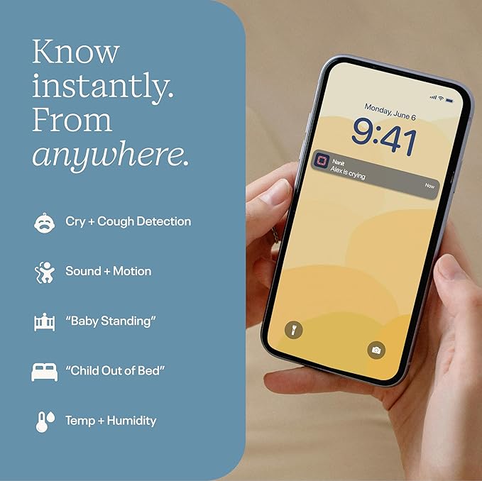 Nanit Pro Smart Baby Monitor – 1080p Wi-Fi Camera, Smart Alerts, Night Vision & 2-Way Audio