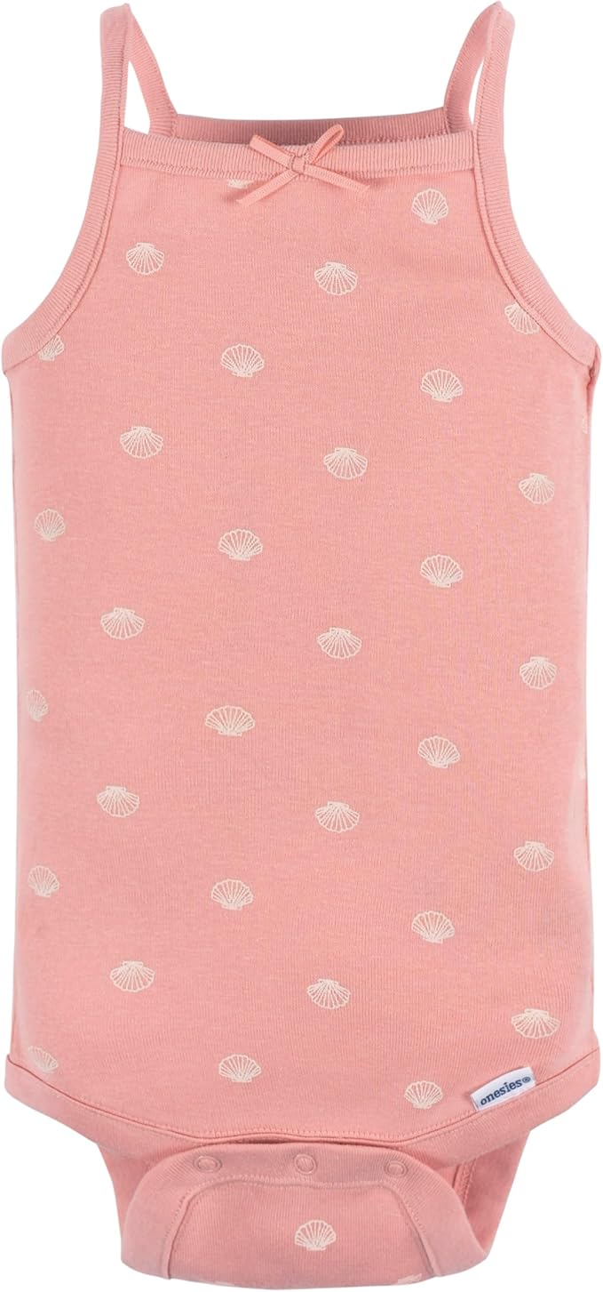 GERBER Baby Girls Sleeveless Onesies 4-Pack – Soft Cotton Basics for Everyday Comfort