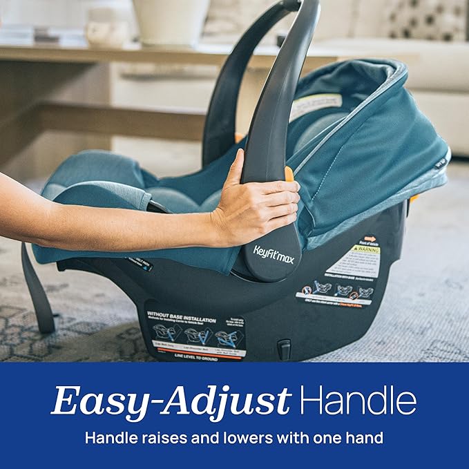 Chicco KeyFit Max ClearTex Infant Car Seat 2025 + Base | Extended Rear-Facing 35 lbs No Chemicals - Pun & Naya