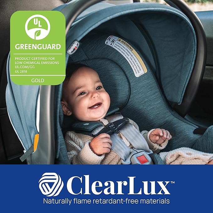 Chicco KeyFit Max ClearTex Infant Car Seat 2025 + Base | Extended Rear-Facing 35 lbs No Chemicals - Pun & Naya