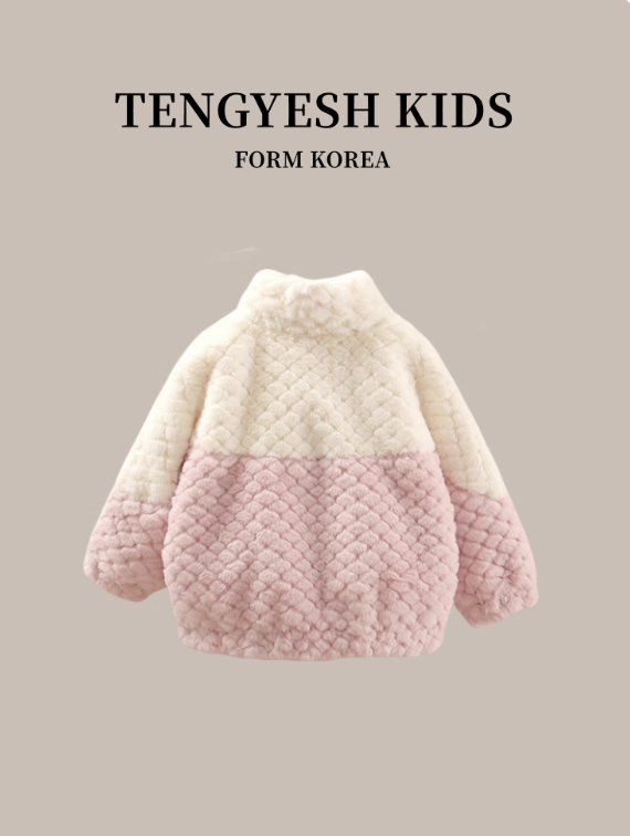 TENGYESH Girls' Fleece-Lined Winter Jacket 2025 | Warm Fluffy Coat for Kids – Pun & Naya