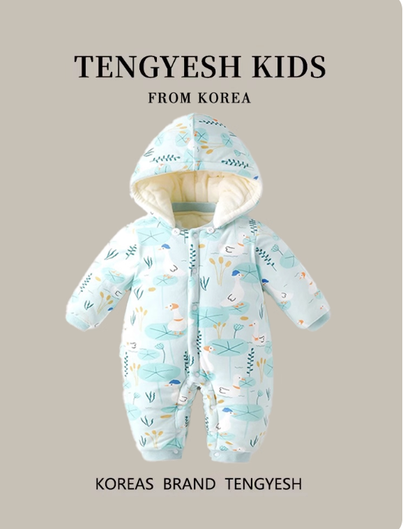 TENGYESH Baby Boy Winter Padded Romper Set | Fleece-Lined Outfit & Carrier Cover – Pun & Naya