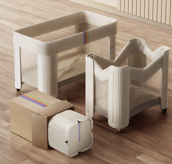 BeBeBus Dream Builder Baby Bed | Multi-functional Foldable Cot with Bedside Extension & Ventilation